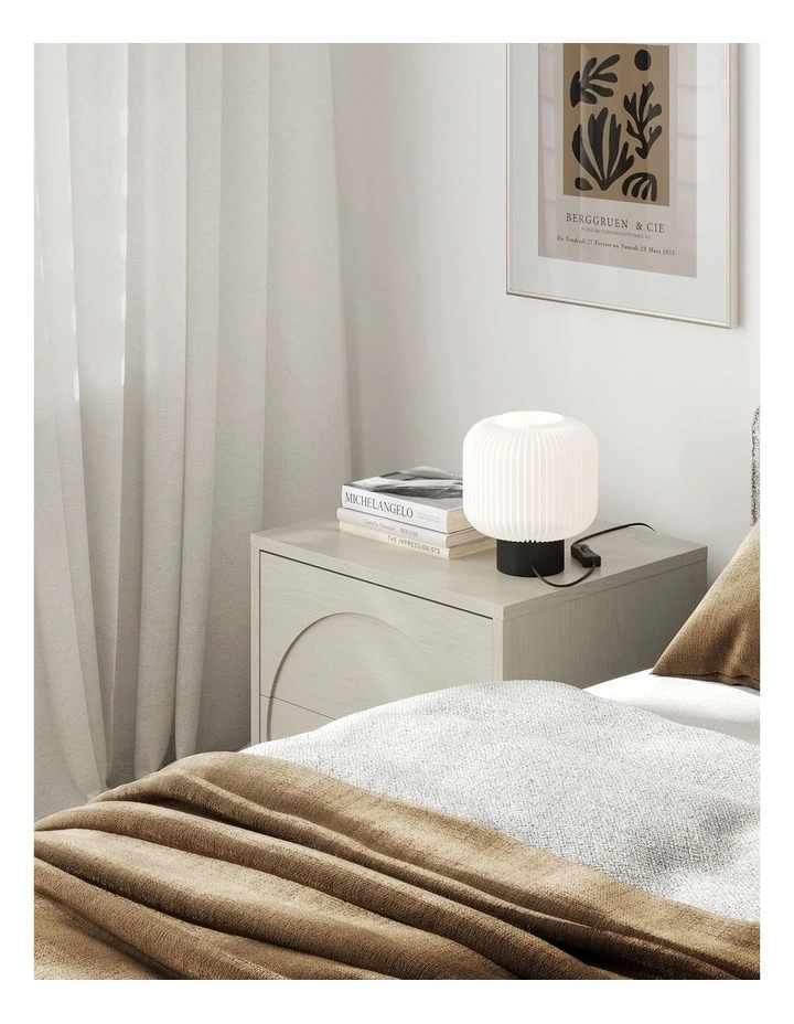Aurora Arch 2 Drawer Bedside Table In Putty image 3