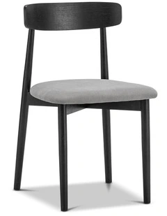 Finn Oak Dining Chair Set Of 2 In Black & Grey
