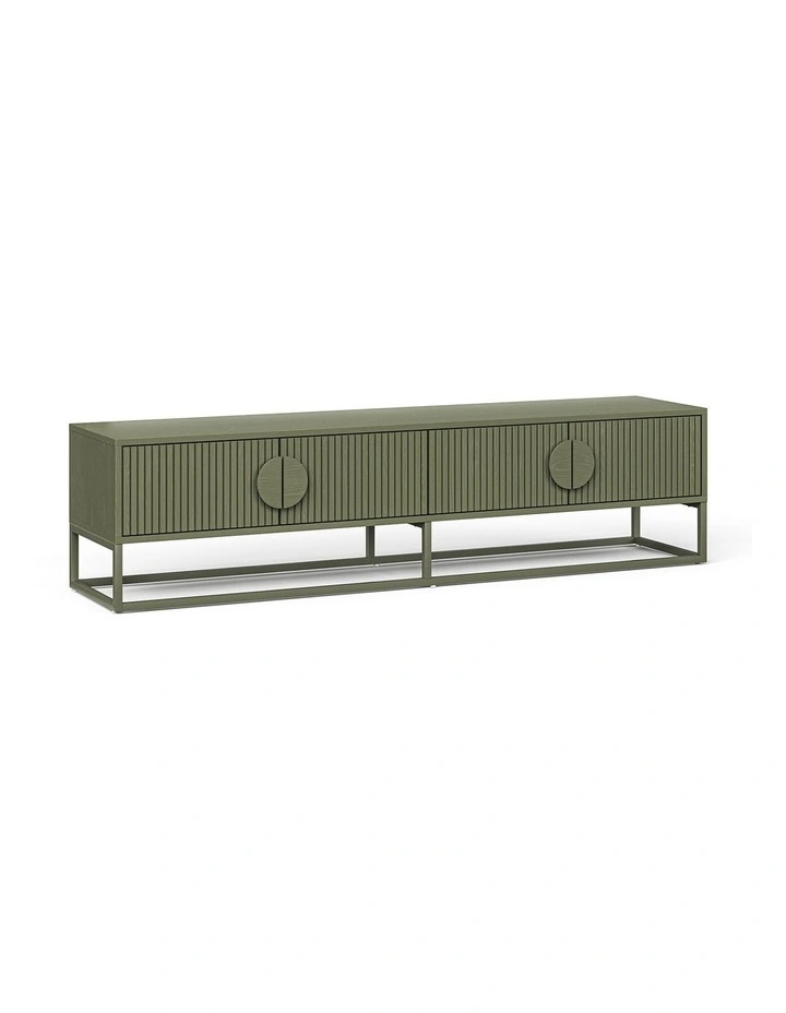 Braxton Ripple Tv Entertainment Unit 180cm In Olive Green image 1