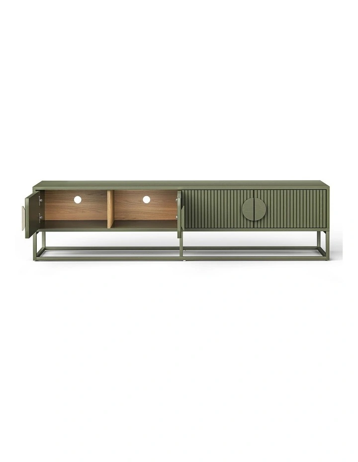 Braxton Ripple Tv Entertainment Unit 180cm In Olive Green image 3