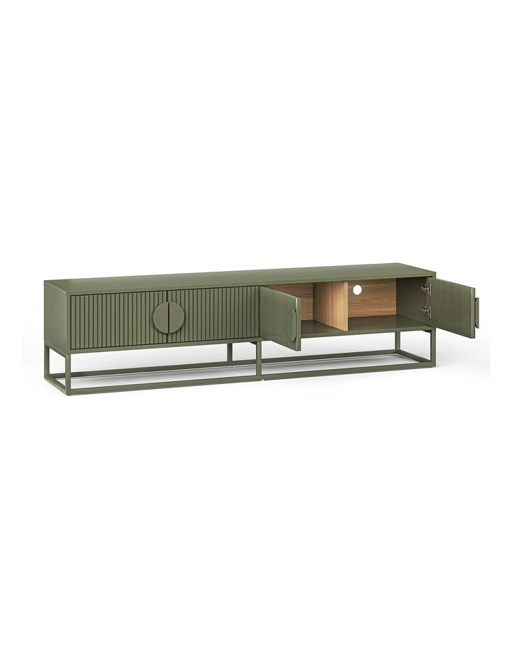 Braxton Ripple Tv Entertainment Unit 180cm In Olive Green image 4