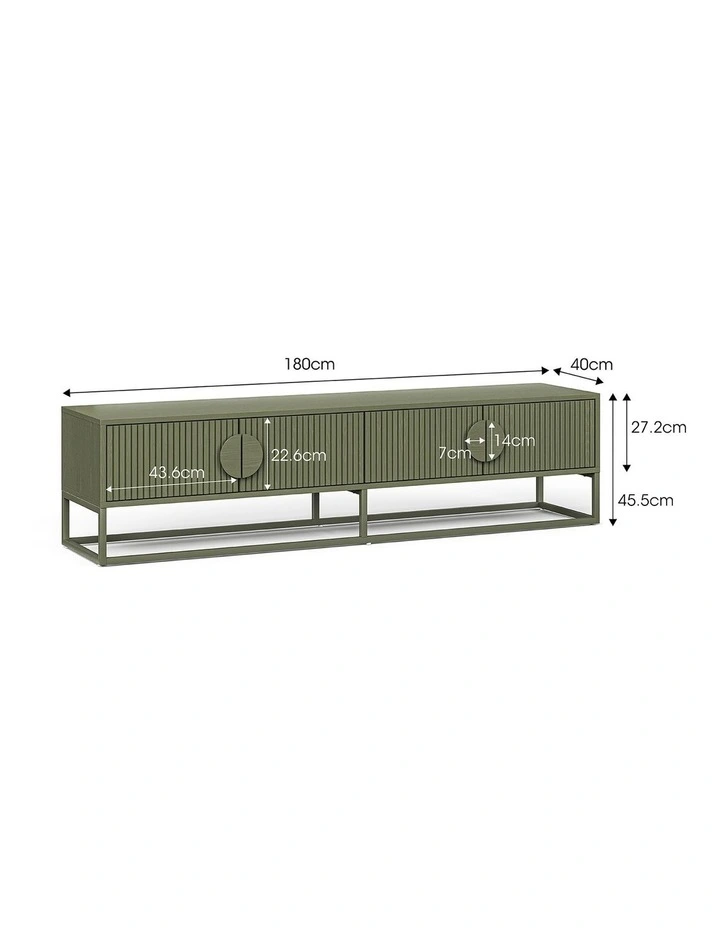 Braxton Ripple Tv Entertainment Unit 180cm In Olive Green image 6