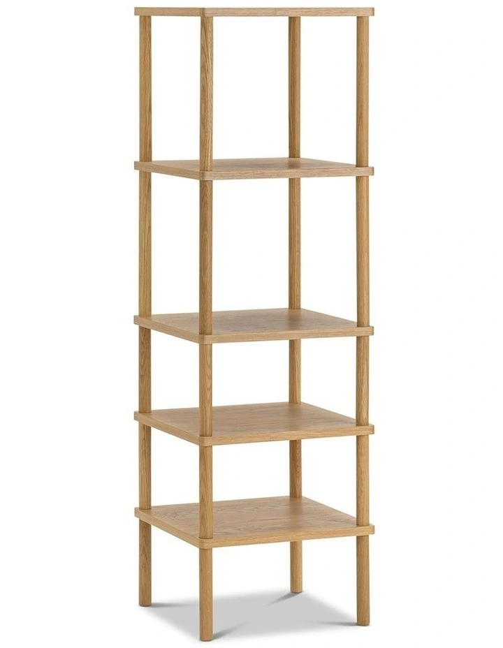 Rakie Tall Shelving Unit In Natural Oak image 2