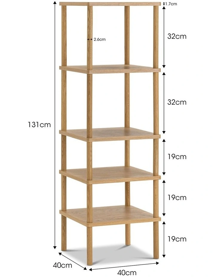 Rakie Tall Shelving Unit In Natural Oak image 6