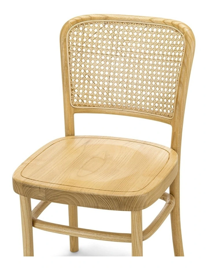 Prague Rattan Dining Chair Set Of 2 In Cream Boucle & Natural image 6