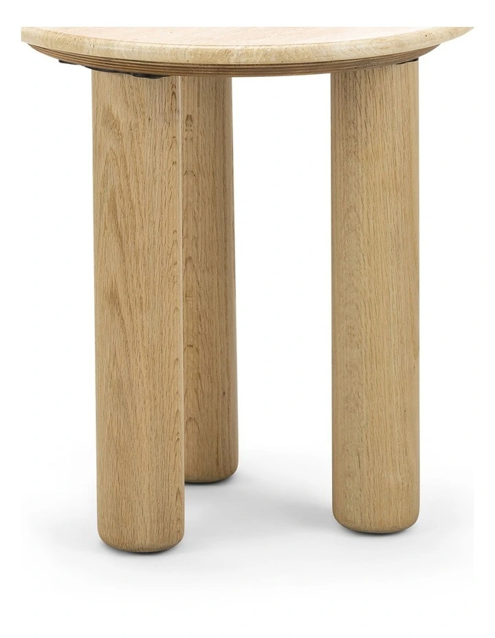 Ayra Round Travertine Side Table 45cm in Multi image 5