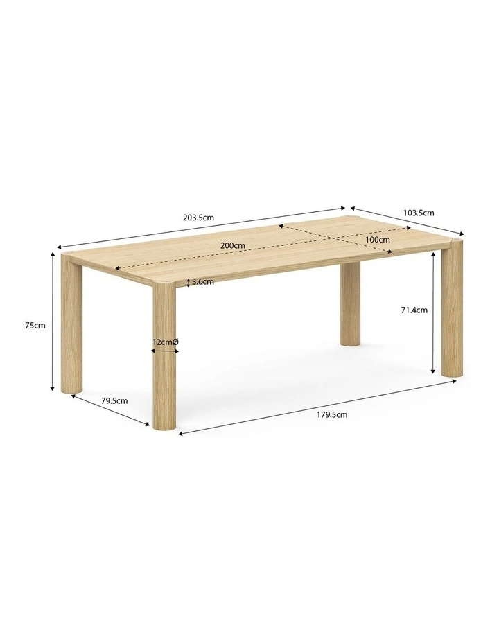 Cada Oak Dining Table 200cm In Natural image 7