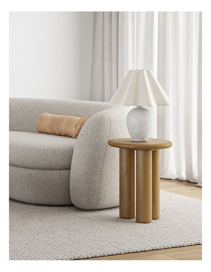 Khakti Round Pillar Side Table in Natural image 2