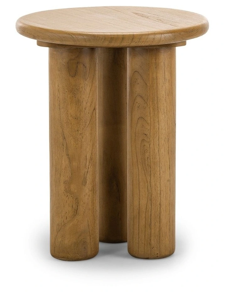 Khakti Round Pillar Side Table in Natural image 4