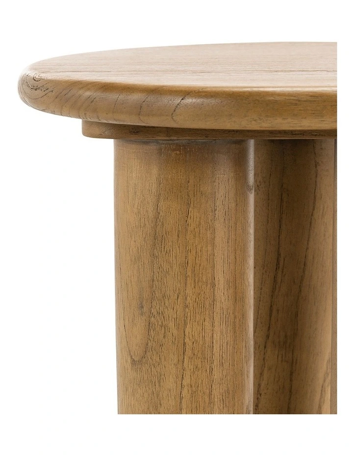 Khakti Round Pillar Side Table in Natural image 5