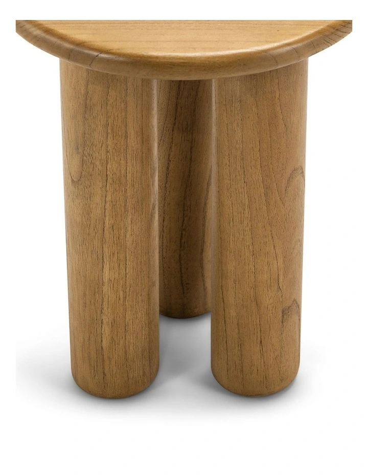 Khakti Round Pillar Side Table in Natural image 6