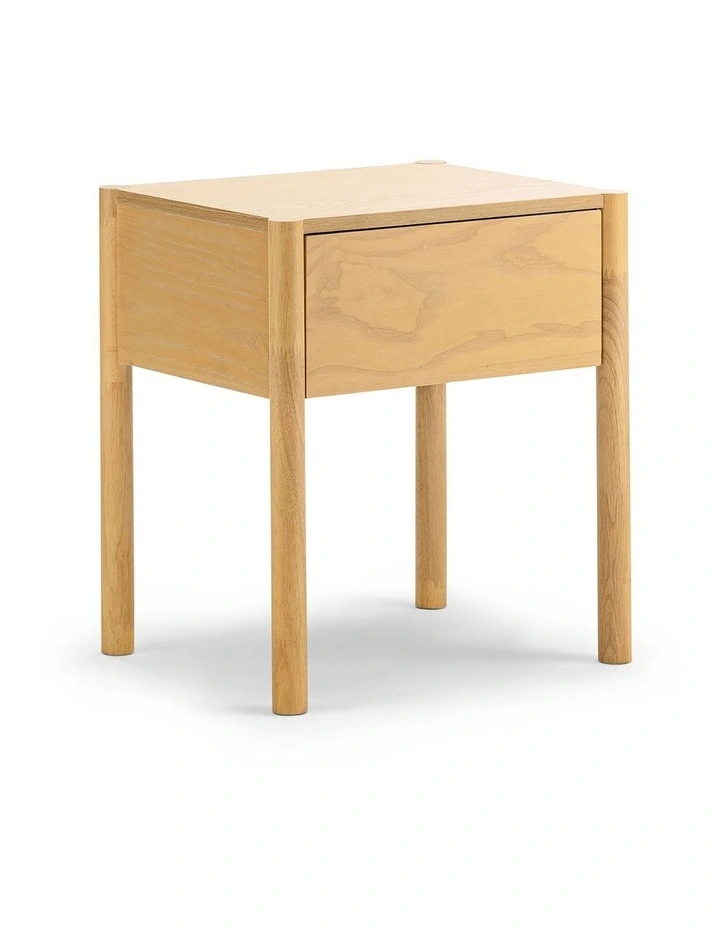 Zyler 1 Drawer Bedside Table In Light Ash image 1