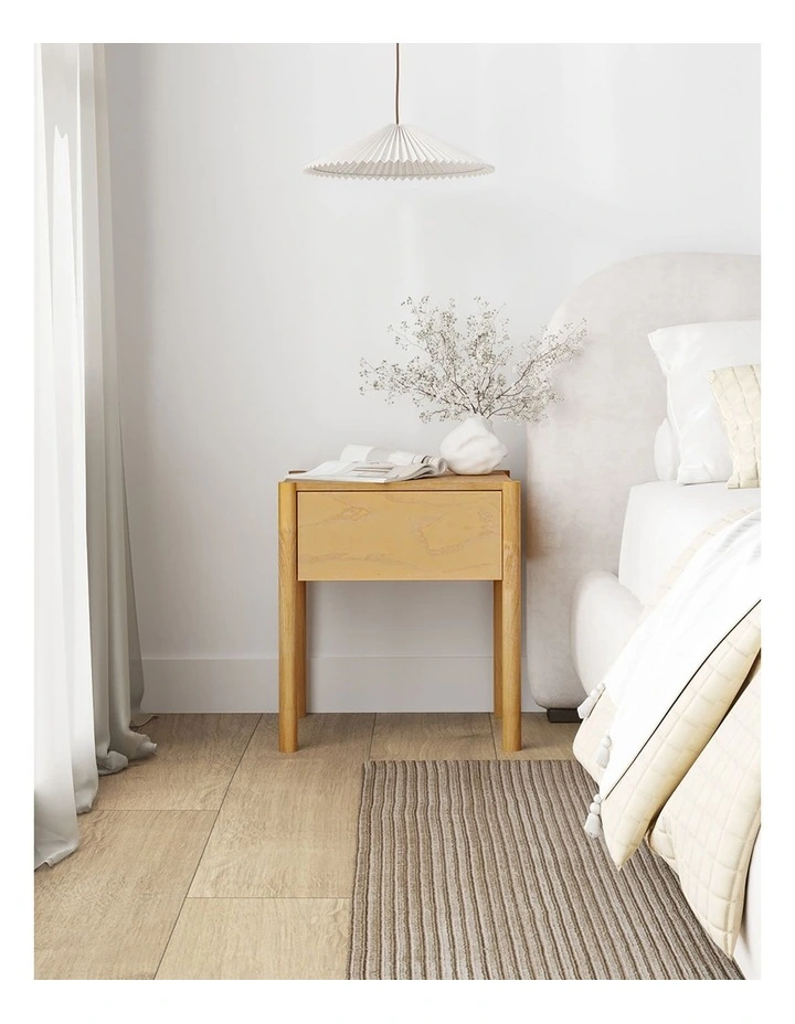 Zyler 1 Drawer Bedside Table In Light Ash image 2
