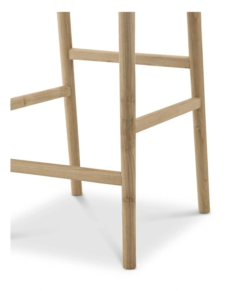 Estelle Arch Rattan Barstool 65cm In Cream Boucle & Natural image 6