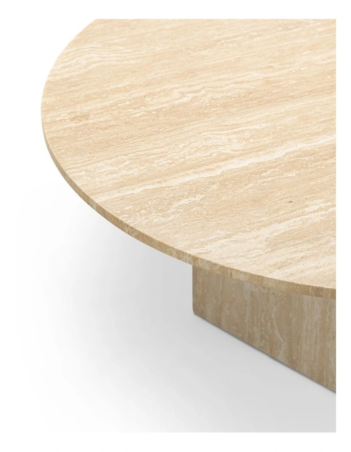 Hexica Round Coffee Table 100cm In Cream Travertine image 6