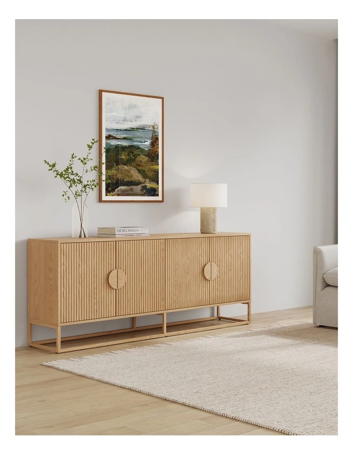 Braxton Ripple Sideboard Buffet In Natural Oak image 3