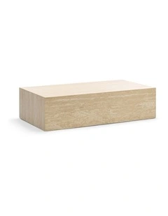 Cubie Large Plinth Coffee Table In Cream Travertine