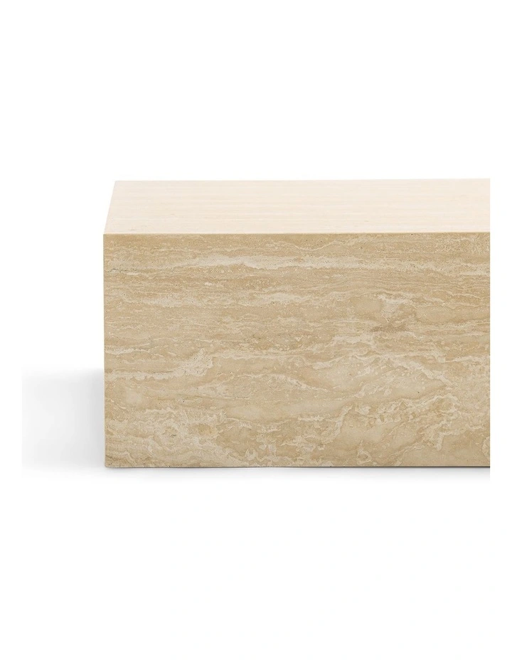 Cubie Large Plinth Coffee Table In Cream Travertine image 6