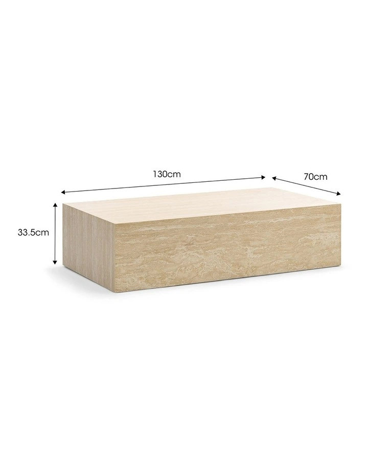 Cubie Large Plinth Coffee Table In Cream Travertine image 7