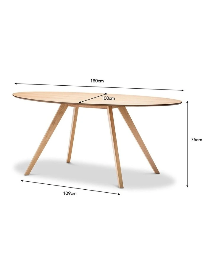 Carol Oval Dining Table 180cm In Natural Oak image 6