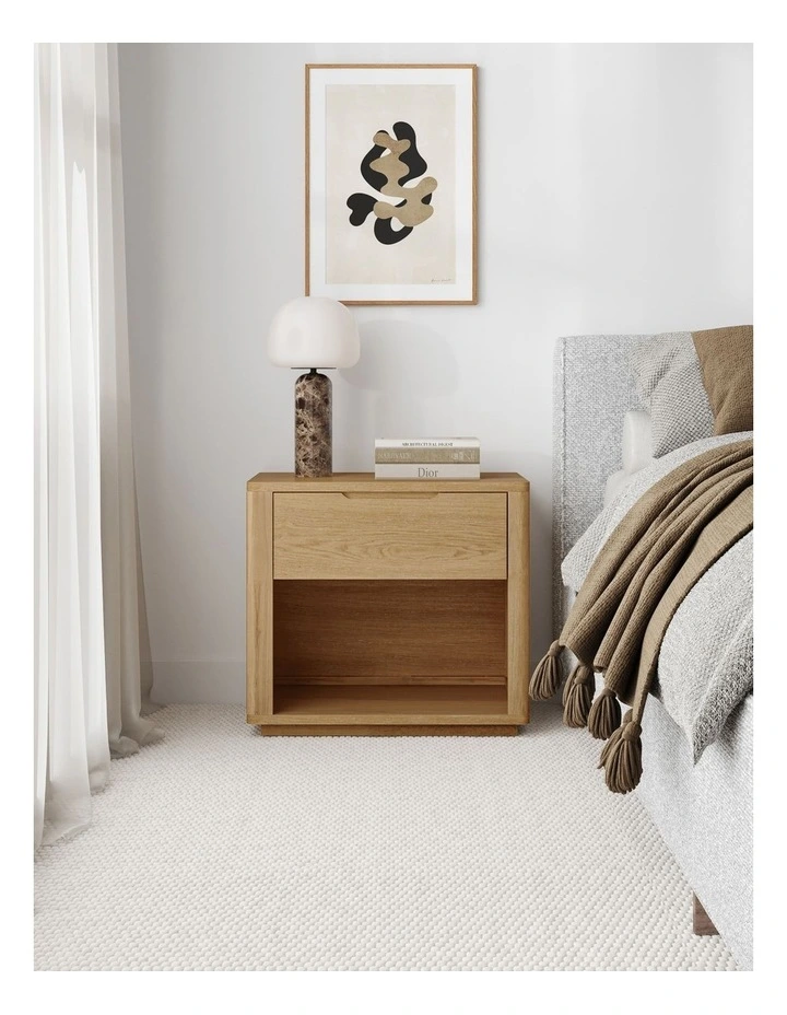 Marcus 1 Drawer Bedside Table In Natural Ash image 2