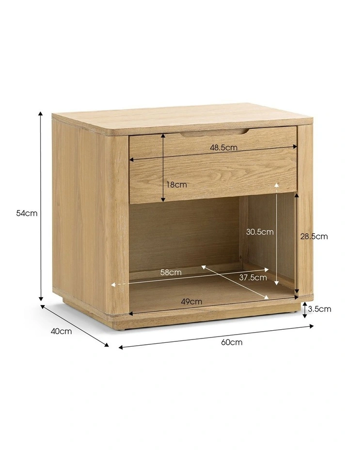 Marcus 1 Drawer Bedside Table In Natural Ash image 6