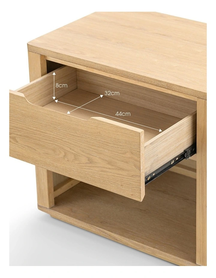 Marcus 1 Drawer Bedside Table In Natural Ash image 7