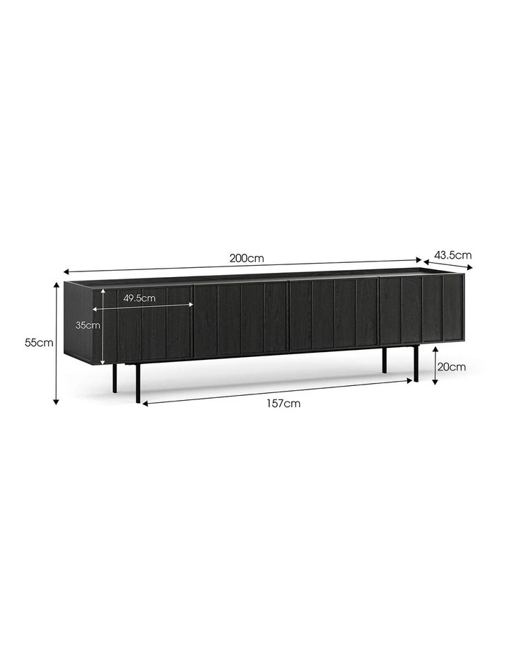 Linea Tv Entertainment Unit 200cm In Black Oak image 7