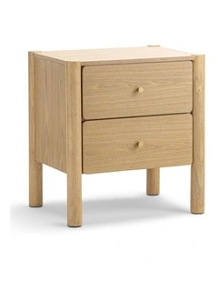 Levi 2 Drawer Bedside Table In Natural Ash