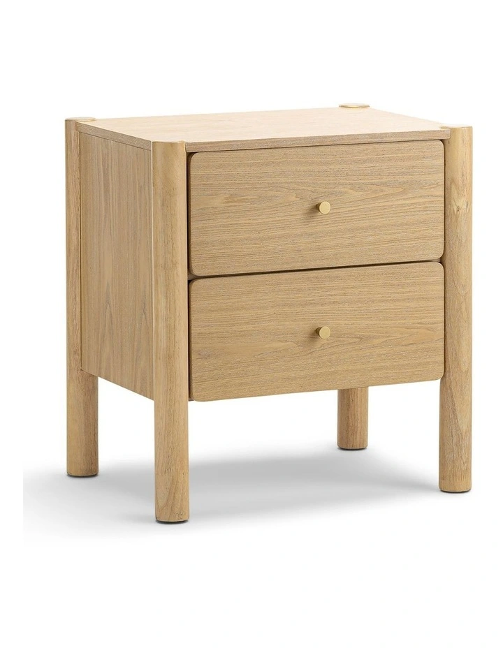 Levi 2 Drawer Bedside Table In Natural Ash image 1