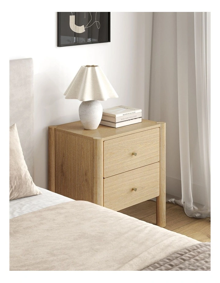 Levi 2 Drawer Bedside Table In Natural Ash image 3