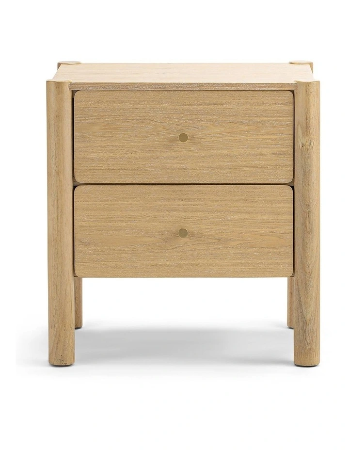 Levi 2 Drawer Bedside Table In Natural Ash image 4
