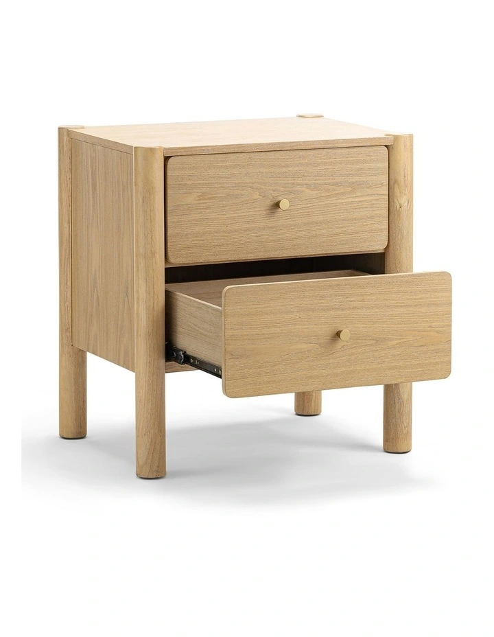Levi 2 Drawer Bedside Table In Natural Ash image 5