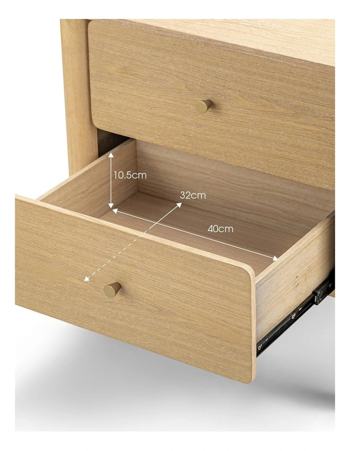 Levi 2 Drawer Bedside Table In Natural Ash image 7