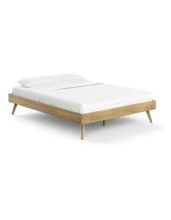 Stella Queen Bed Base In Natural Oak