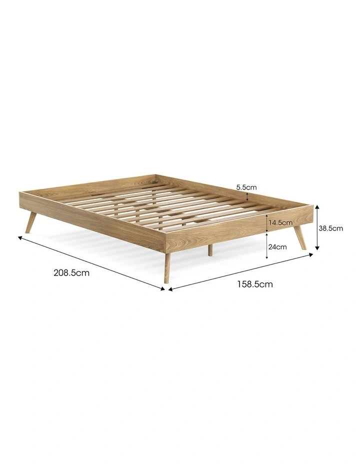 Stella Queen Bed Base In Natural Oak image 7