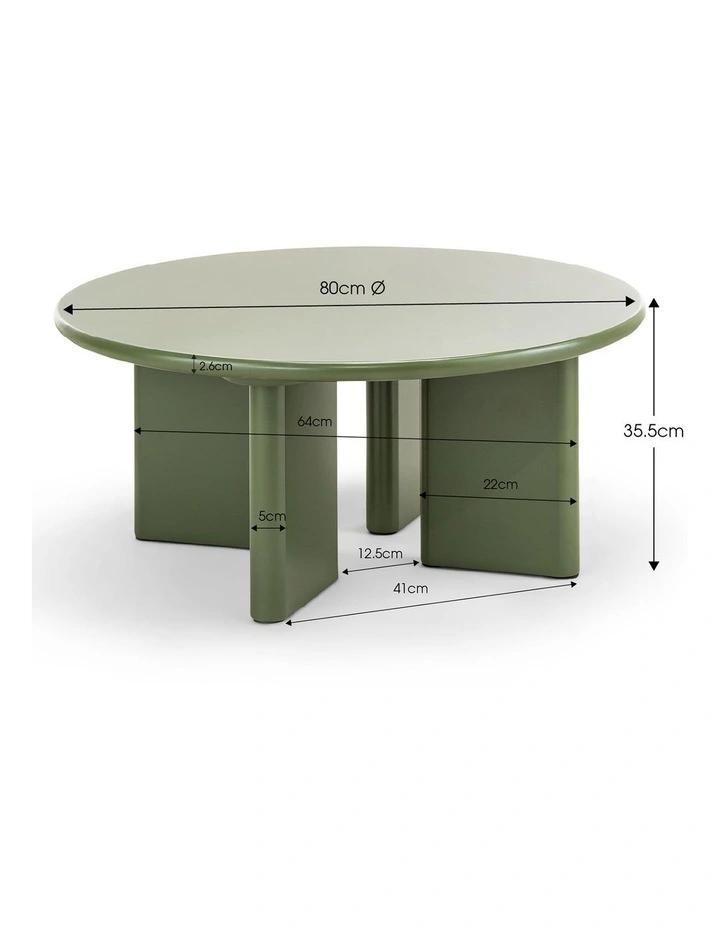 Omni Round Coffee Table In Olive Green image 7