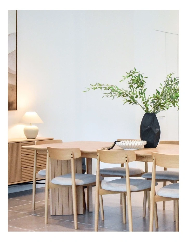 Finn Oak Dining Chairs Set Of 2 In Natural & Beige image 2