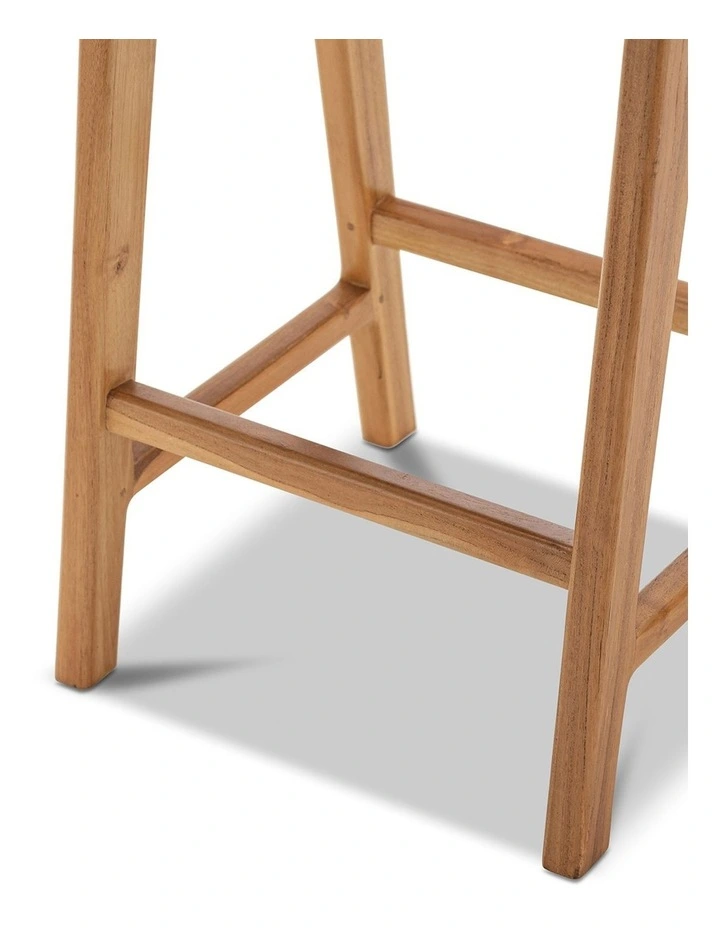 Casey Woven Leather Barstool 66cm In Nude Tan image 6