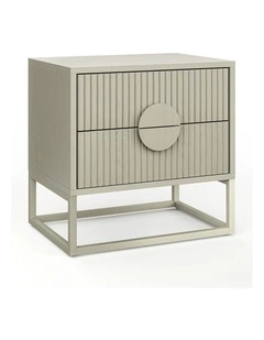 Braxton Ripple Bedside Table In Putty