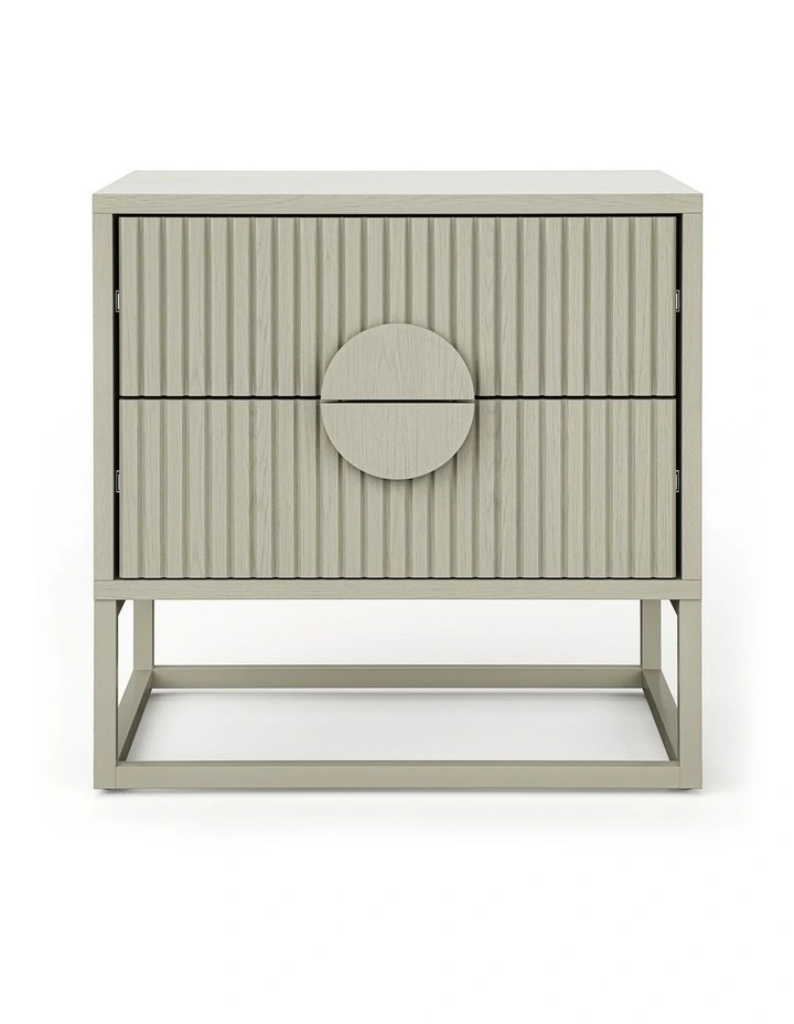 Braxton Ripple Bedside Table In Putty image 4