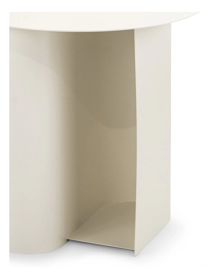 Zeke Round Side Table In Beige Cream image 5