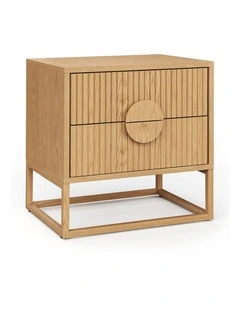 Braxton Ripple Bedside Table In Natural Oak