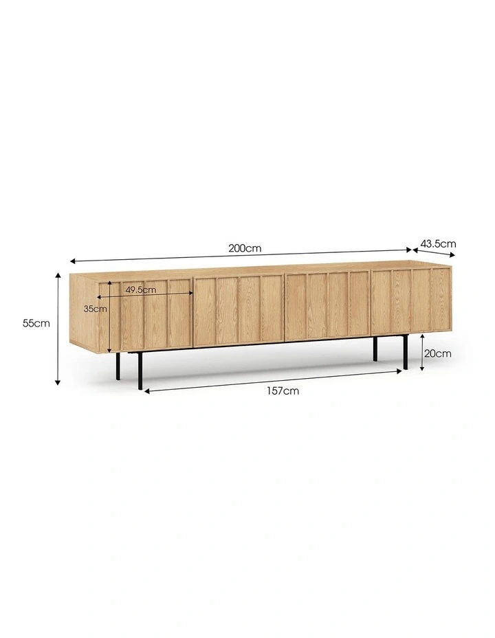 Linea Tv Entertainment Unit 200cm In Natural Oak image 7