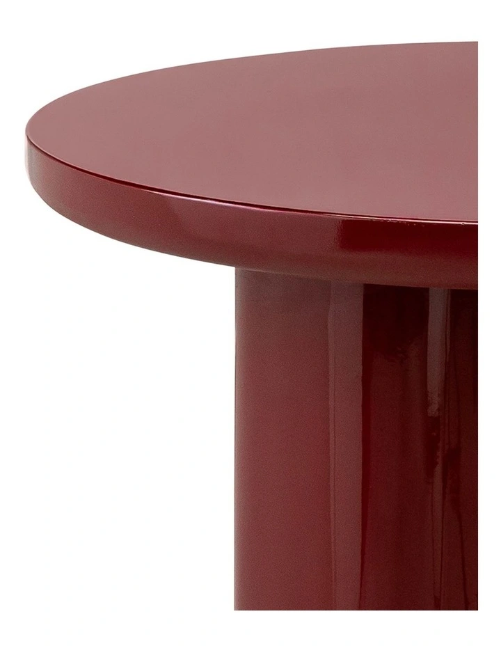 Eliette Round Side Table In Merlot Red image 6