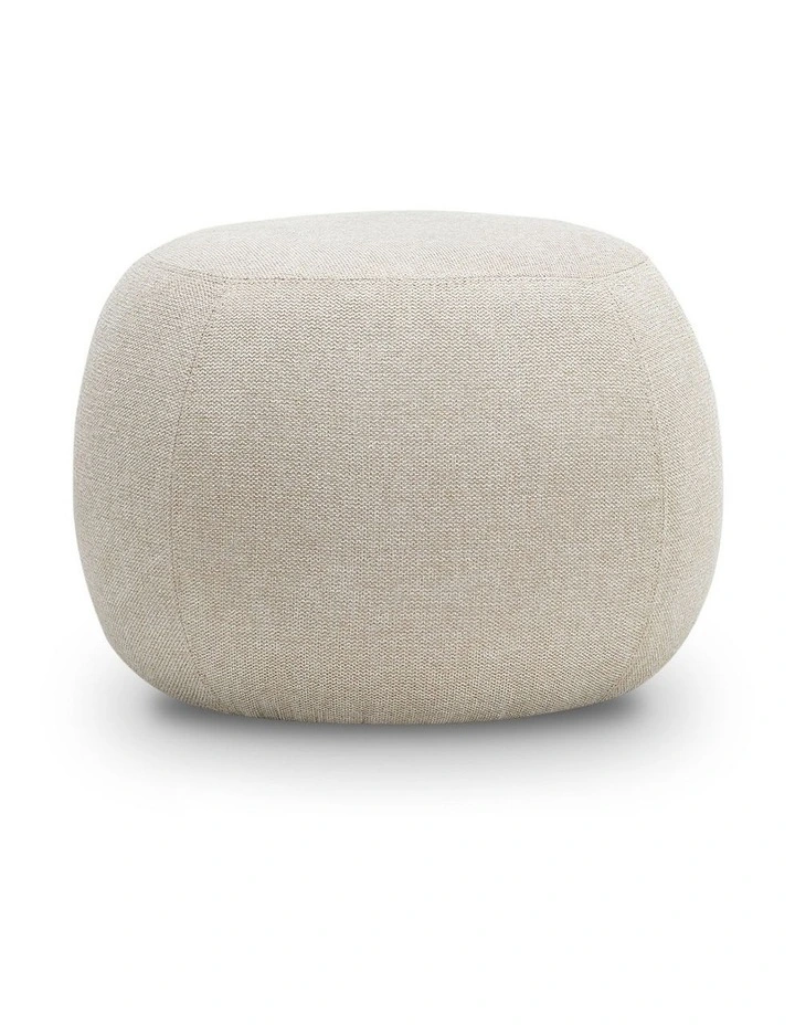 Venus Round Ottoman Pouf In Light Beige image 1