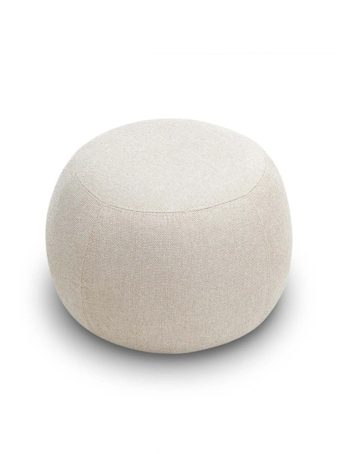 Venus Round Ottoman Pouf In Light Beige image 2