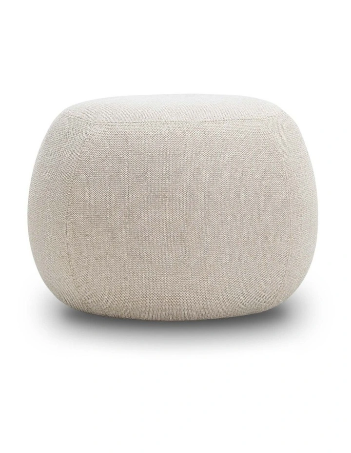 Venus Round Ottoman Pouf In Light Beige image 3