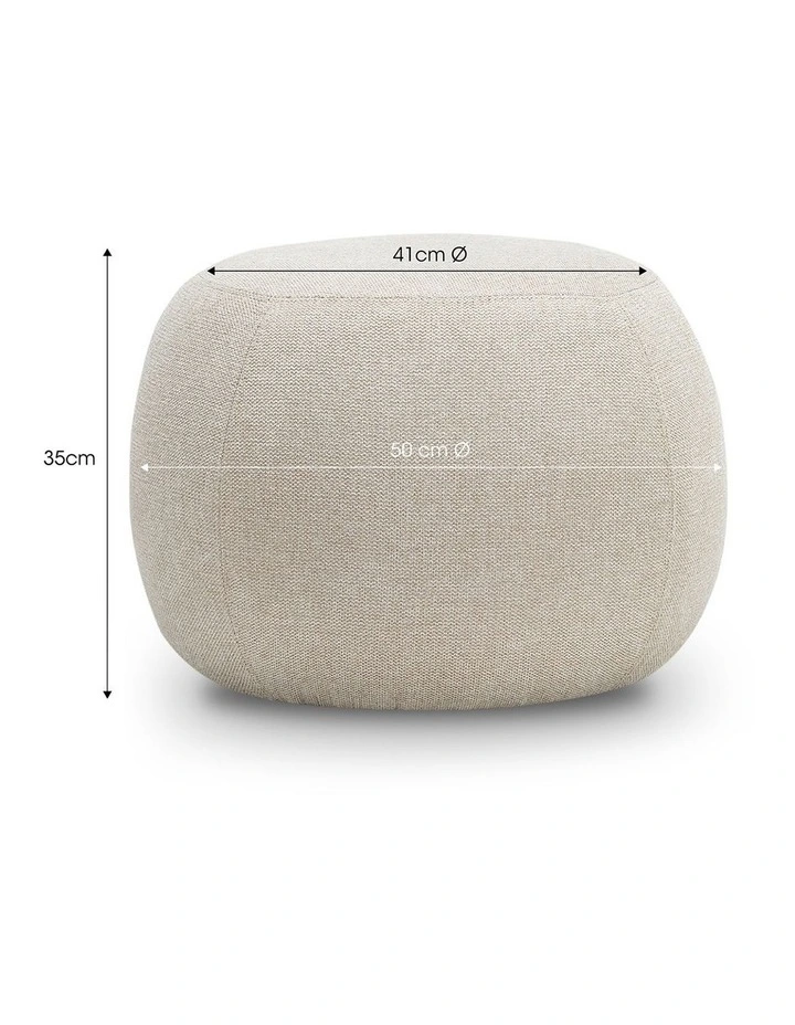 Venus Round Ottoman Pouf In Light Beige image 6