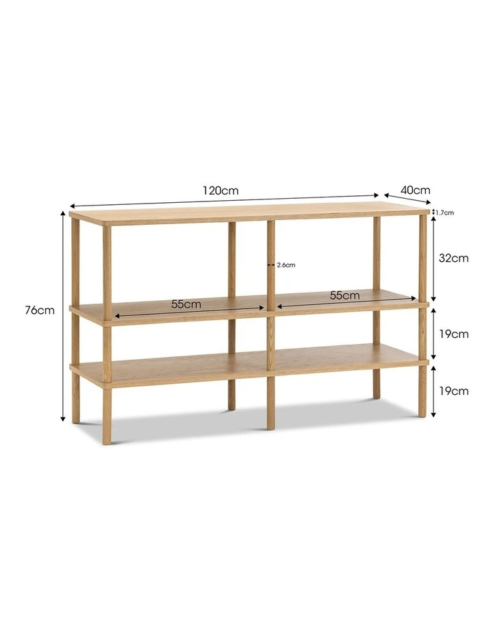 Rakie Wide Shelving Unit In Natural Oak image 6